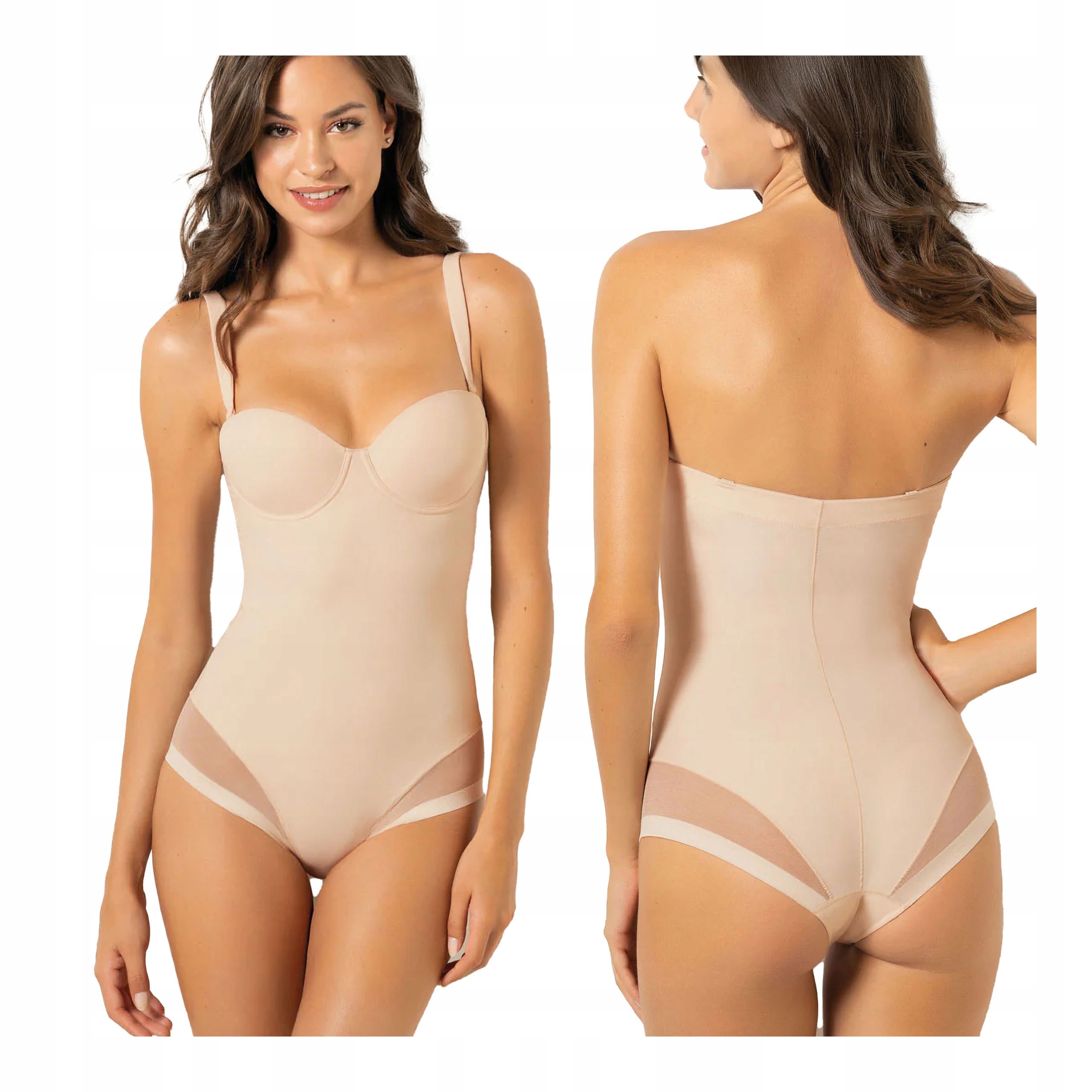 Dámské zeštíhlující modelovací body bez švů hladké béžové Sielei 75B