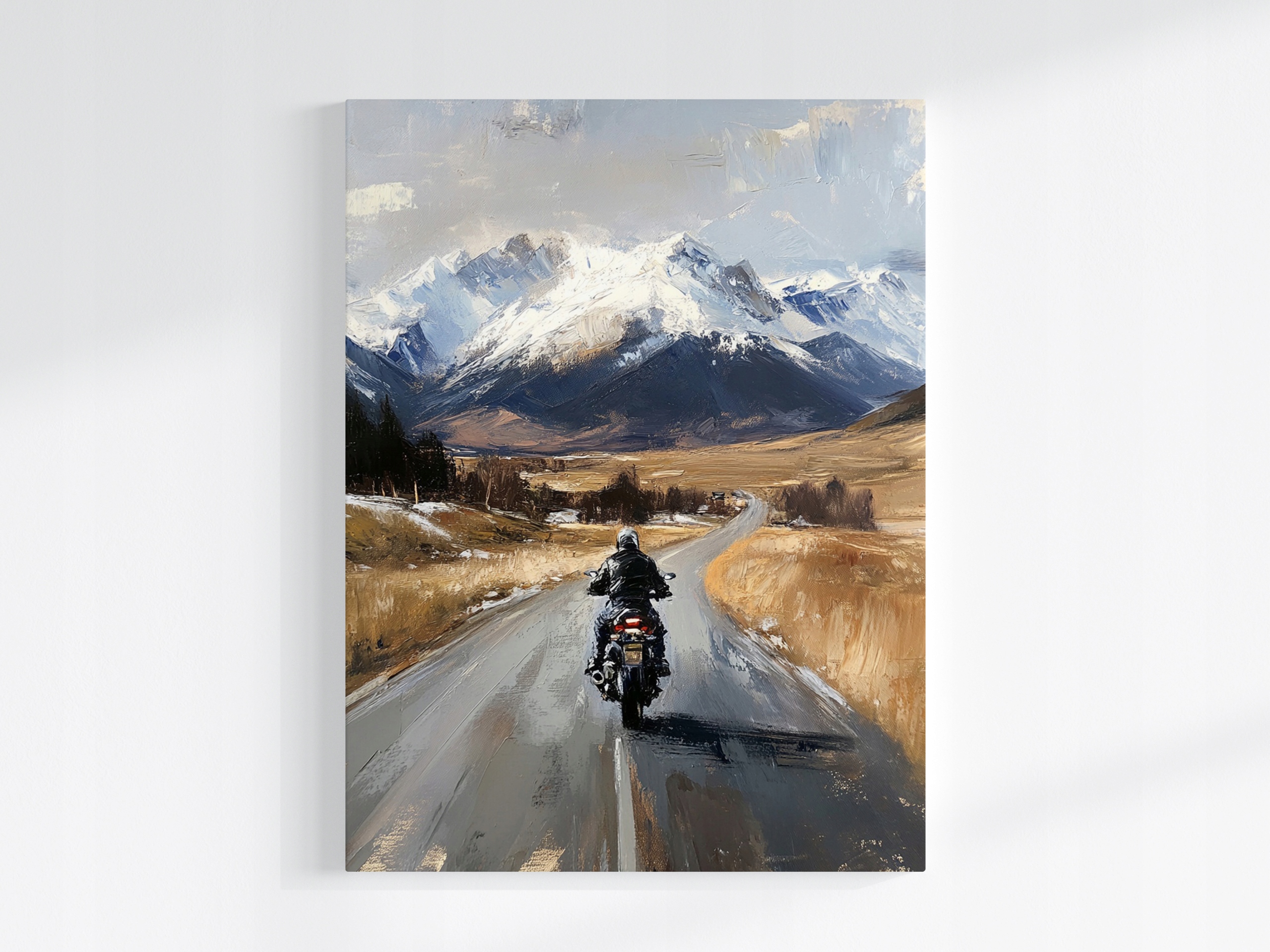 Obraz Na Plátně Canvas Motor Motocykl Silnice Hory Cestování Jízda 60x80