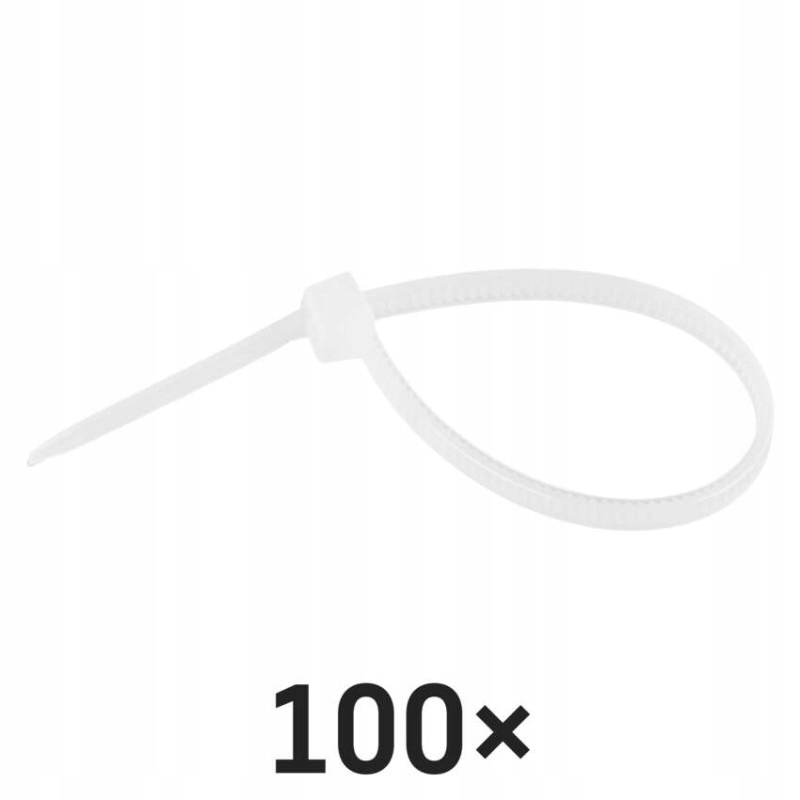 Opaska kablowa zaciskowa 100x2,5 mm Emos biała (100szt.)