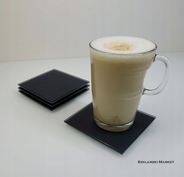 

Podkładka szklana pod kubek mat antracyt 10x10