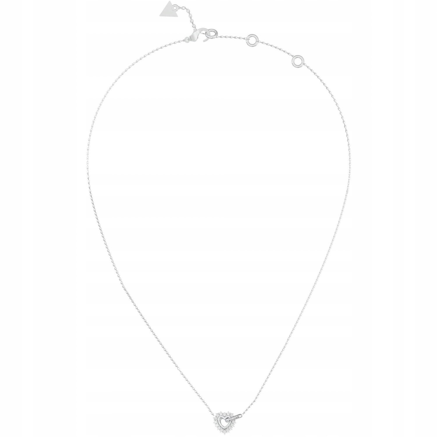 Náhrdelník Guess stříbrné srdce zirkon 46 cm