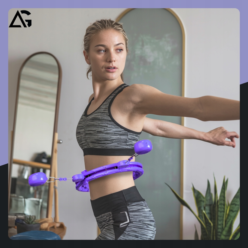 HULA HOP Z OBCIĄŻNIKIEM ODCHUDZAJĄCE Z LICZNIKIEM SMART HULAHOP FIOLETOWE Liczba części 26