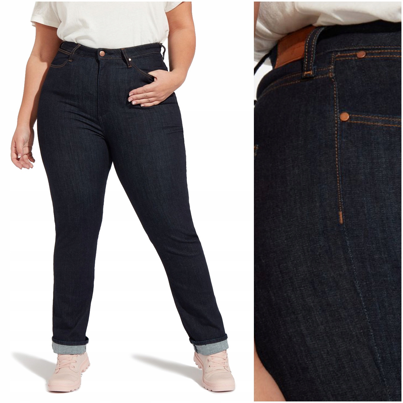 

Wrangler Plus Size Damskie Spodnie Jeansy W42 L32