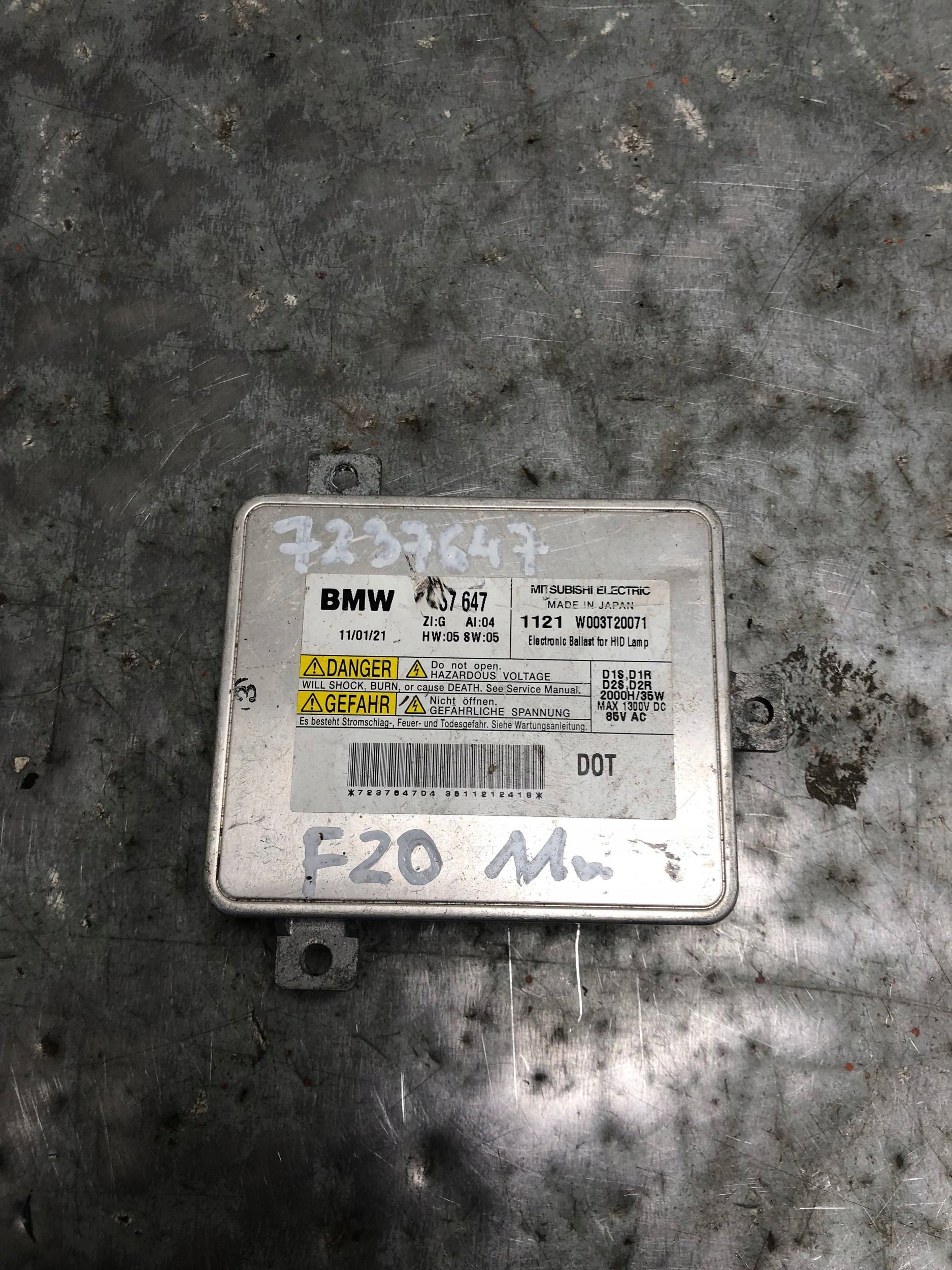 control unit XENON BMW F20 7237647