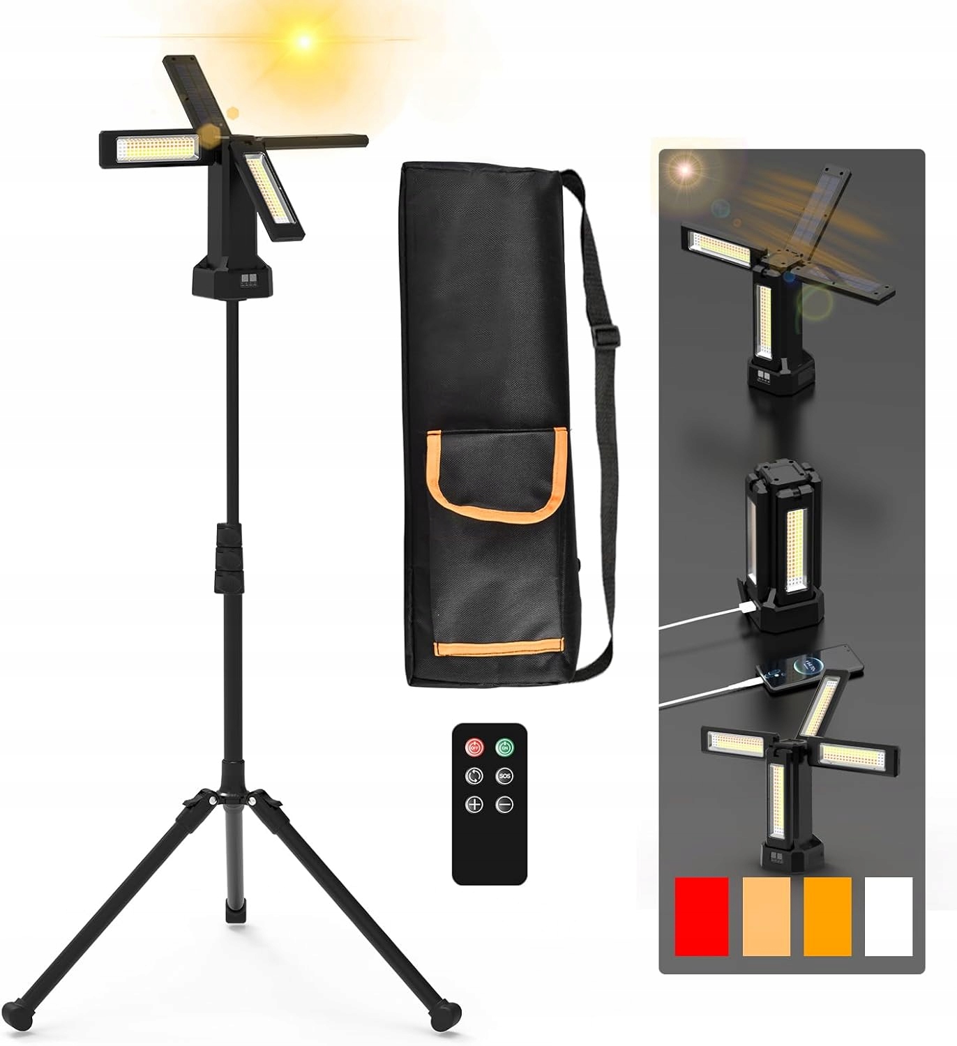 Akumulátorová Pracovná Lampa Aodoo V3000 Stojan 13200 Mah Puzdro