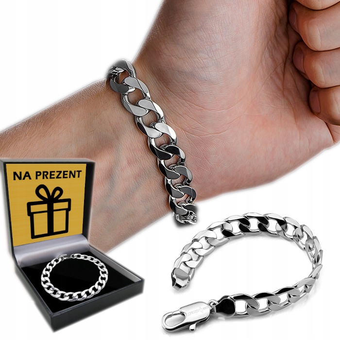Diamantový Náramek Stříbrný Pánský Stříbro ryzost 925 Náramek 5mm/23cm
