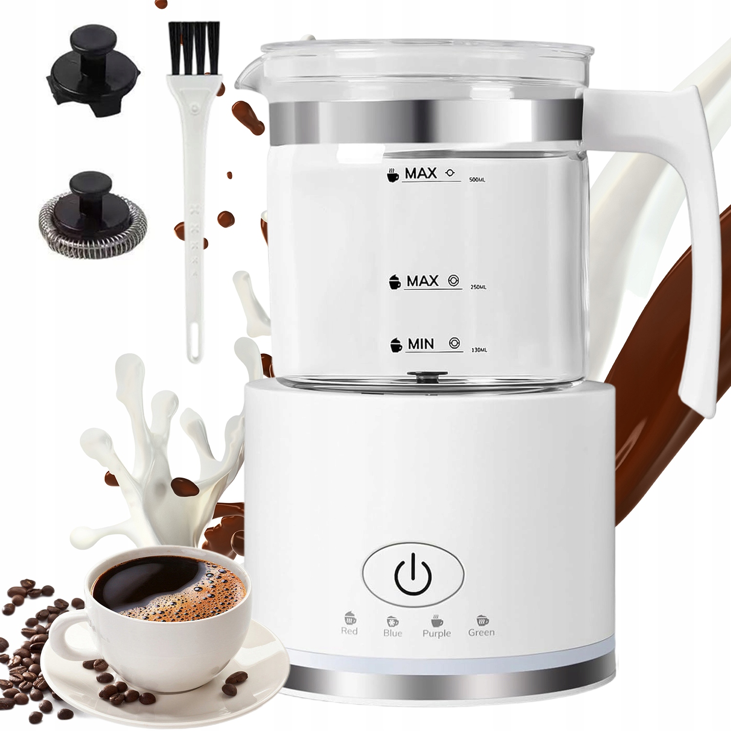 Elektrický Napěňovač Mléka 500 ML Omyvatelný Pro Cappuccino Latte Macchiato
