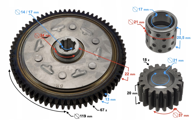 ZĘBATKA POŚREDNIA ROZRUSZNIKA DB27