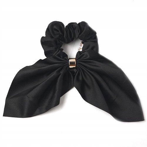 GUMKA do włosów frotka SCRUNCHIES KOKARDA czarna Kod producenta Miss Glow 36666