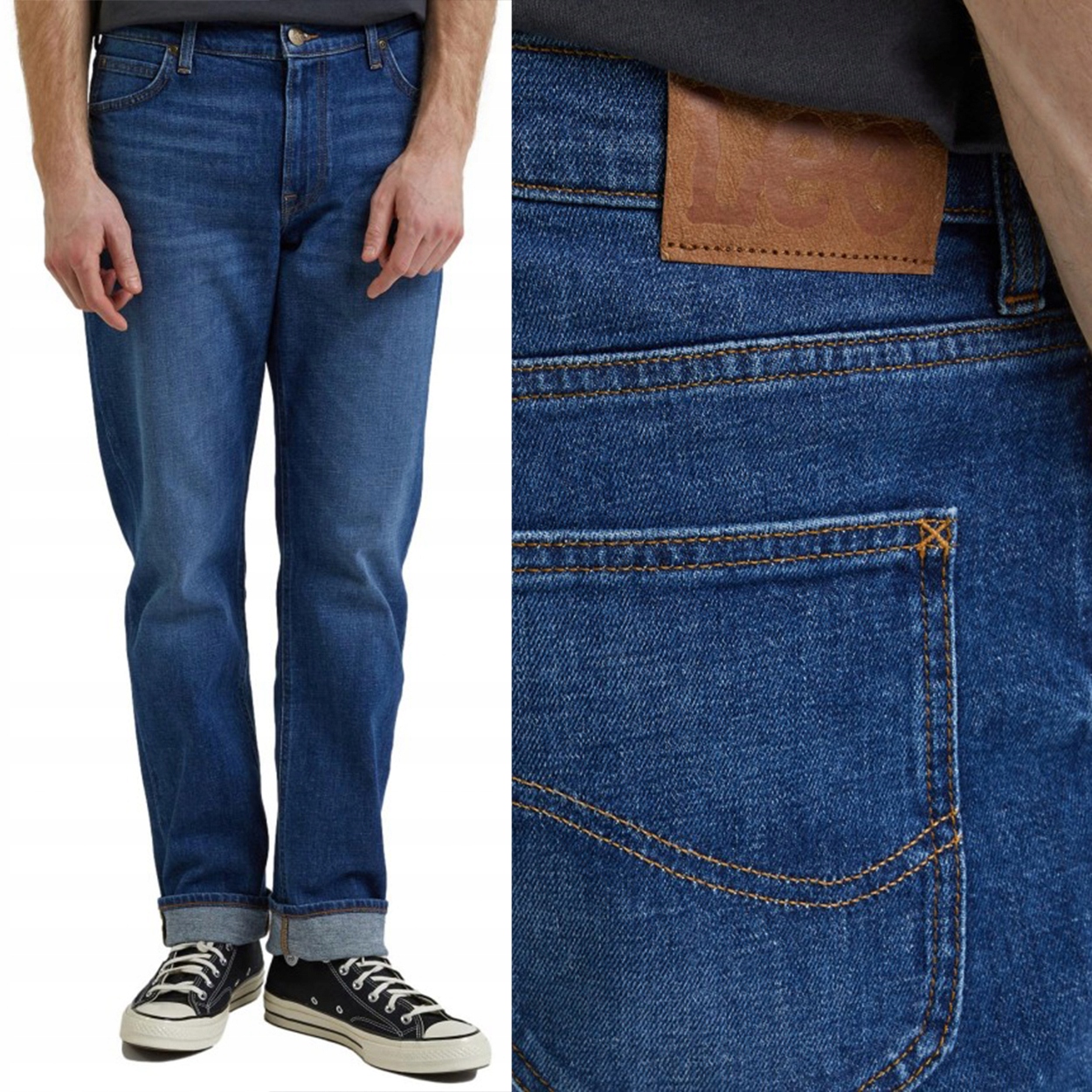Lee West relaxed Worn In Džins jednoduché tmavé džínové kalhoty W34 L34