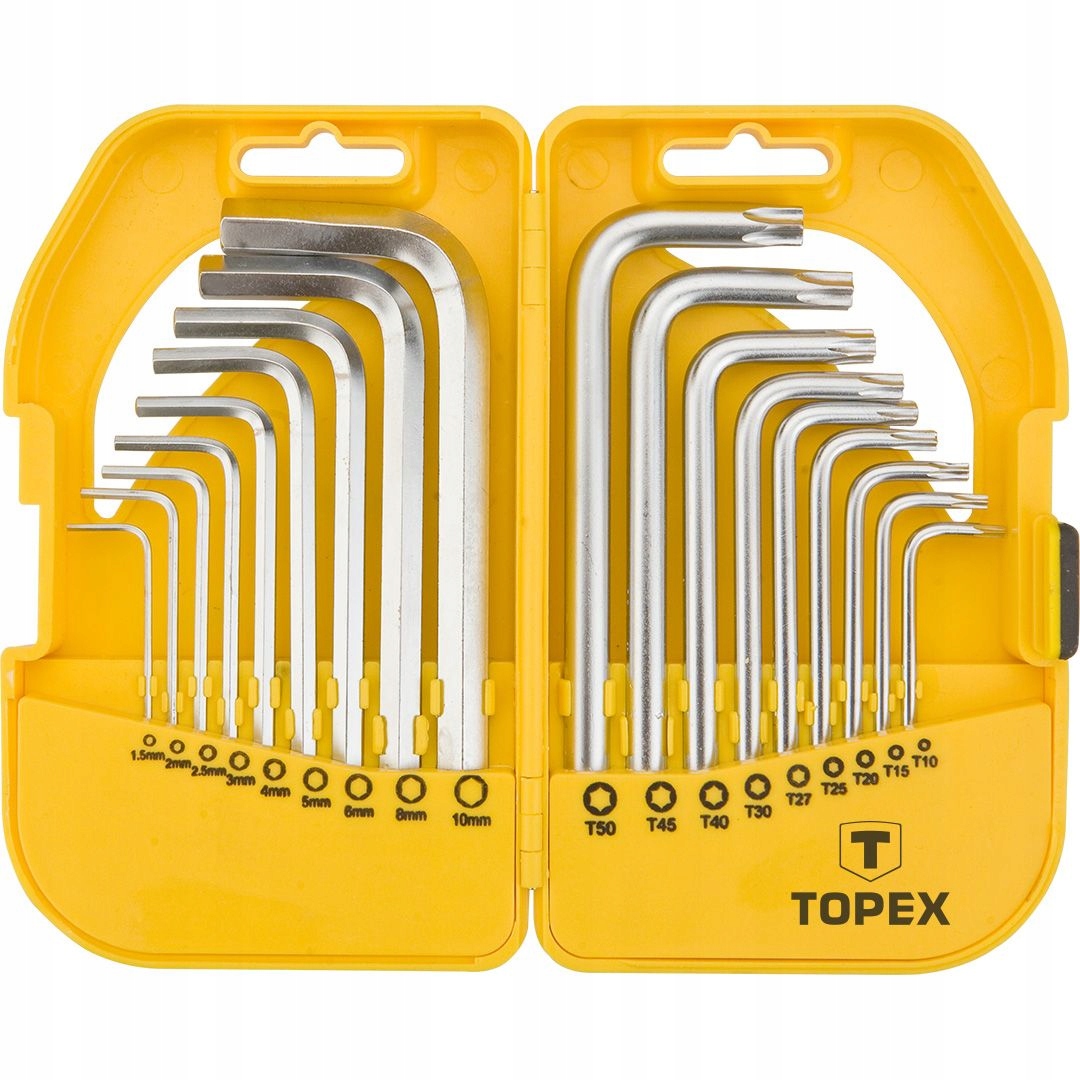 

Klucze Sześciokątne I Torx Zestaw 18 Szt. Topex 35