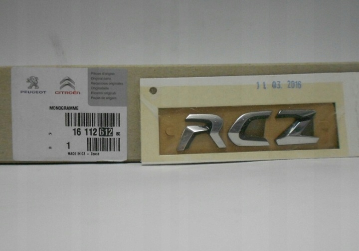 LOGO EMBLEMAT NAPIS PEUGEOT RCZ 1611261280