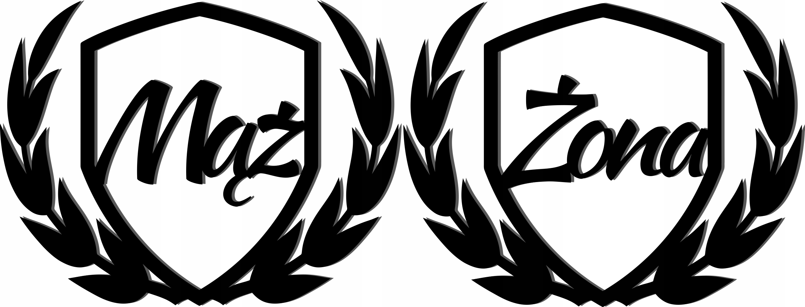 Dekorace Svatba Erb Kola Manžel Manželka 2x60CM 17 Kol