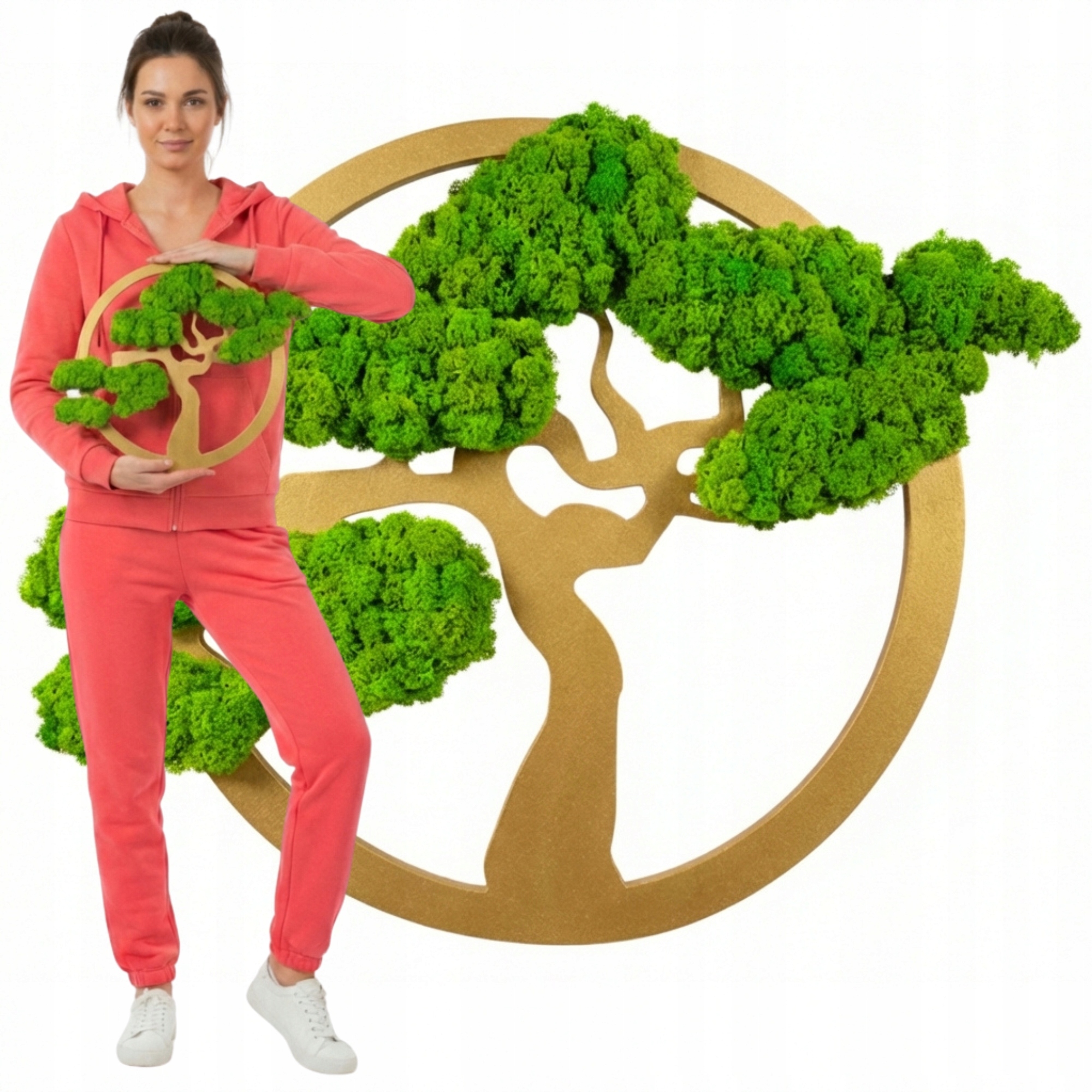 Živý obraz z mechu Bezúdržbový věčně živý Strom štěstí Bonsai 50 cm