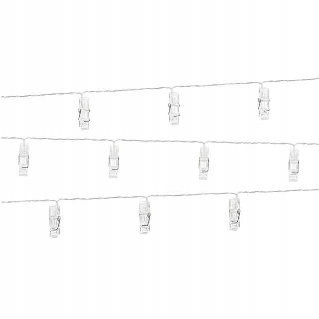 

Lampki dekoracyjne Klamerki Led zewnętrzne 140 cm