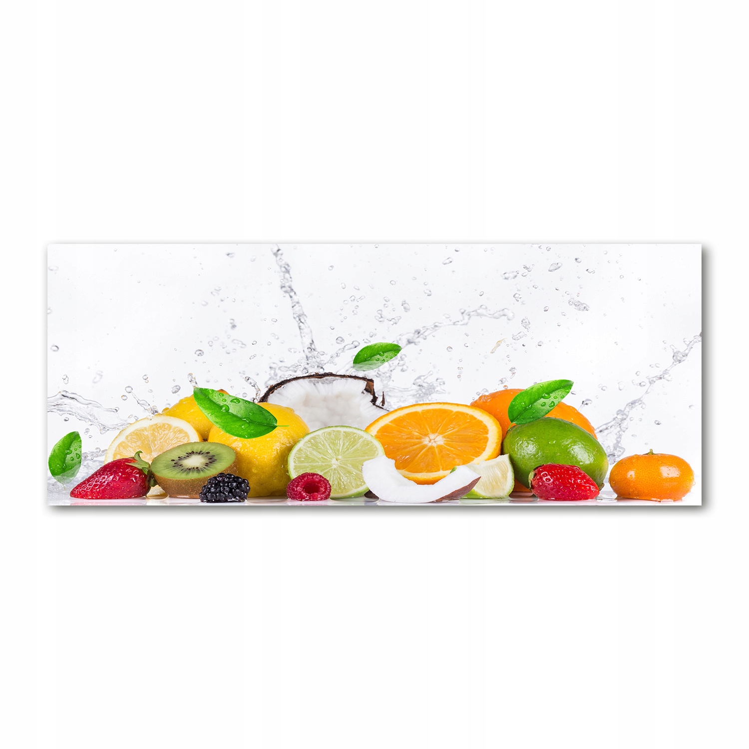 

Foto obraz akryl zdjęcie Owoce i woda 125x50 cm