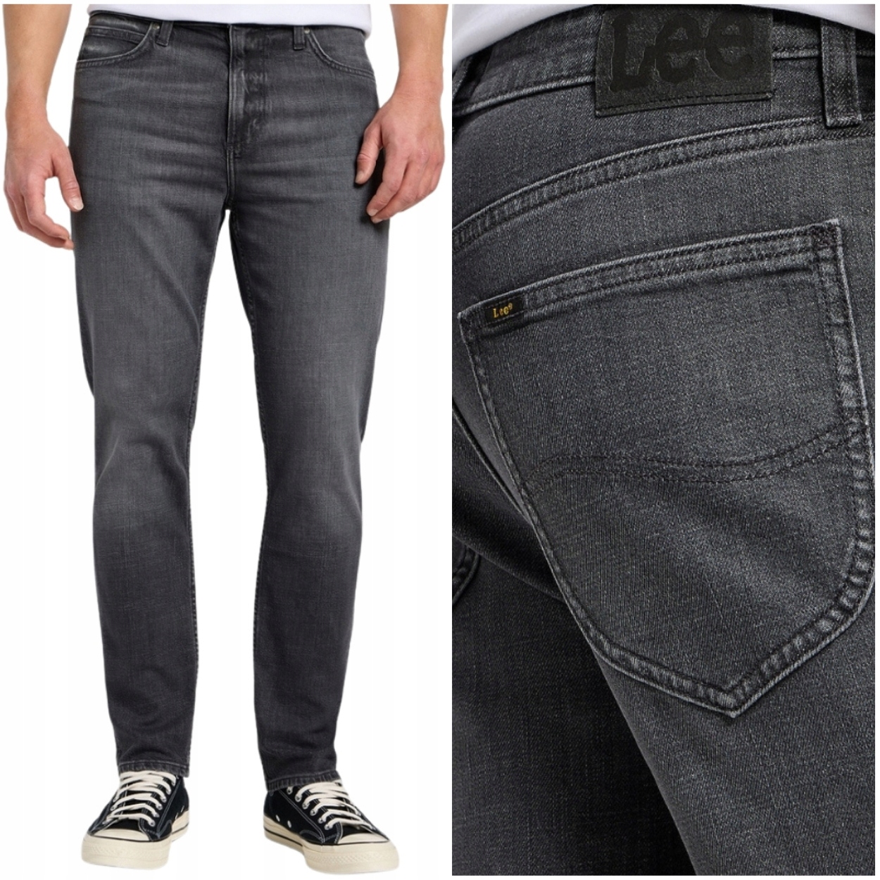 Lee Austin regular tapered Smoke klasické šedé džíny W34 L34