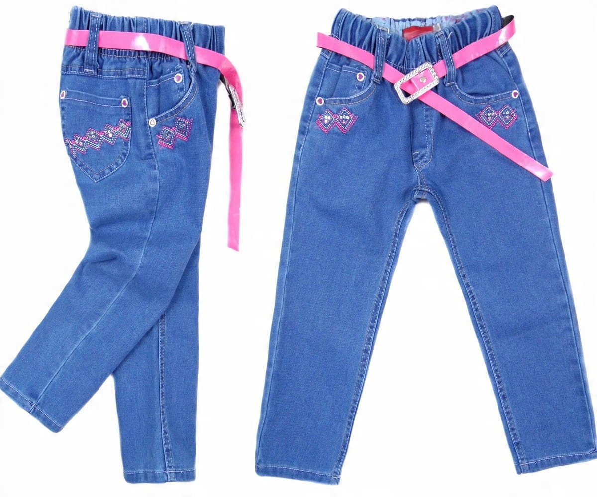 

mięciutkie Jeansy na gumce W45 *angel* 128 niebies