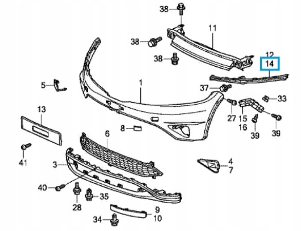 ŚLIZG MOCOWANIE ZDERZAKA POD REFLEKTOR LAMPĘ LEWY HONDA CIVIC VIII UFO 05- Producent części Ertons