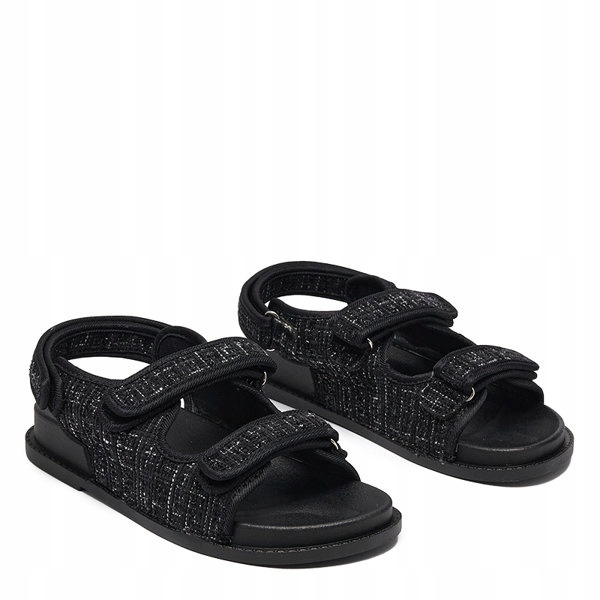 

Czarne Sandały Damskie Tkaninowe Desotty 39