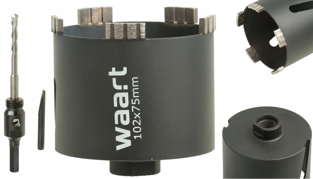 Korunkový Vrták Na Betonu Diamantový Turbo 102 mm Fréza Korunka Adaptér Hex