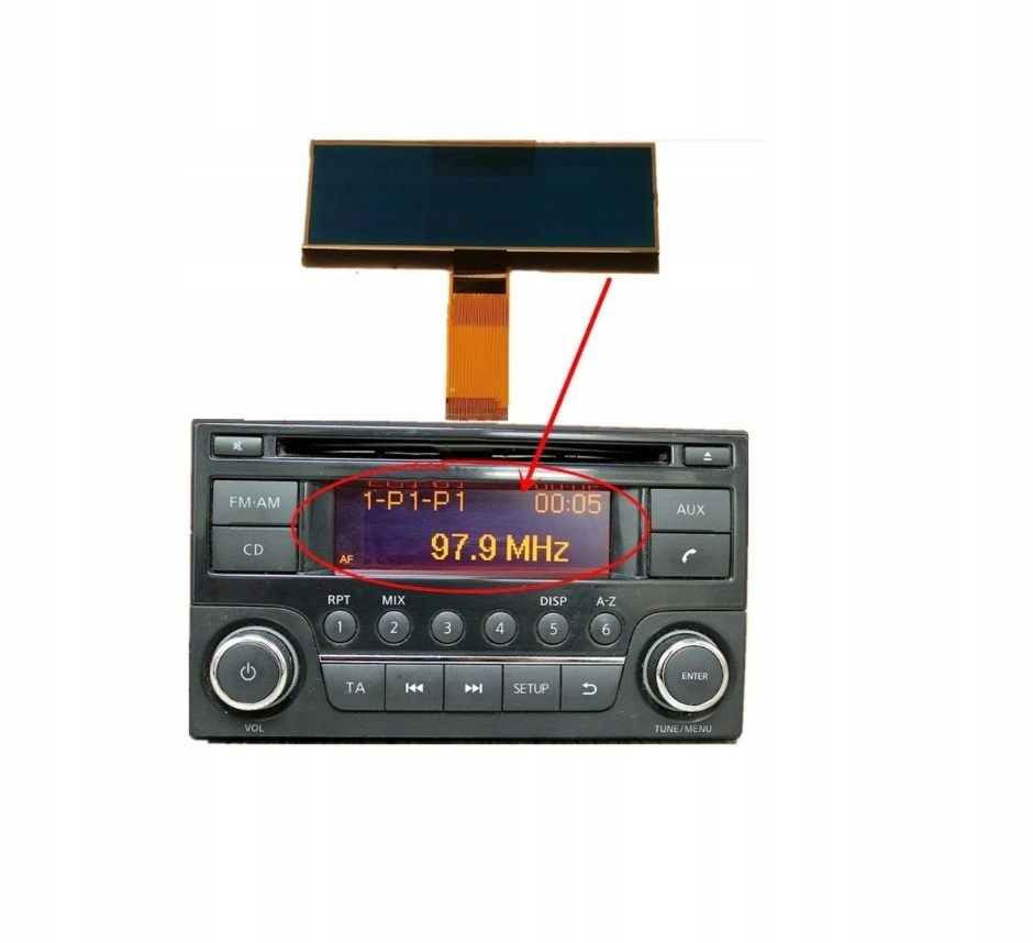 LCD displej Rádia Daewoo Nissan Juke Note AGC-0071RF