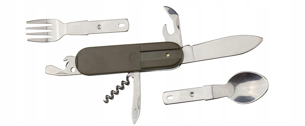 NIEZBĘDNIK WOJSKOWY MULTITOOL LEGII CUDZOZIEMSKIEJ 7W1 SZTUĆCE NÓZ + ETUI Liczba dodatkowych narzędzi 7