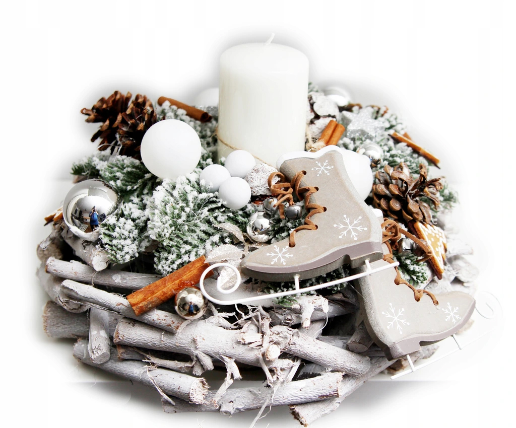 STROIK ŚWIĄTECZNY GAŁĄZKOWY Z ŁYŻWAMI BN