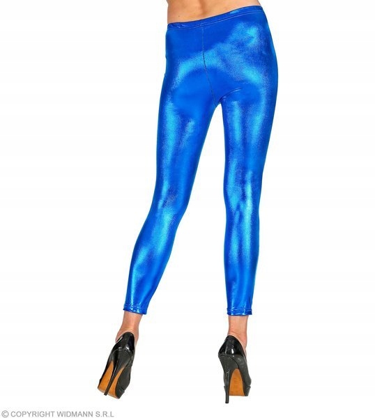 LEGINSY BŁYSZCZĄCE NIEBIESKIE LEGGINSY DISCO L/XL Rozmiar L/XL