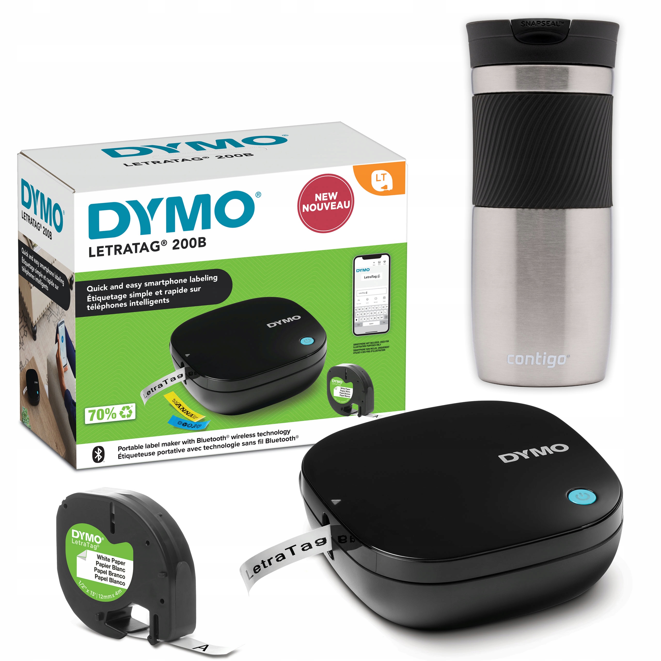 Dymo Tlačiareň LetraTag 200B Bluetooth hrnček Contigo zdarma