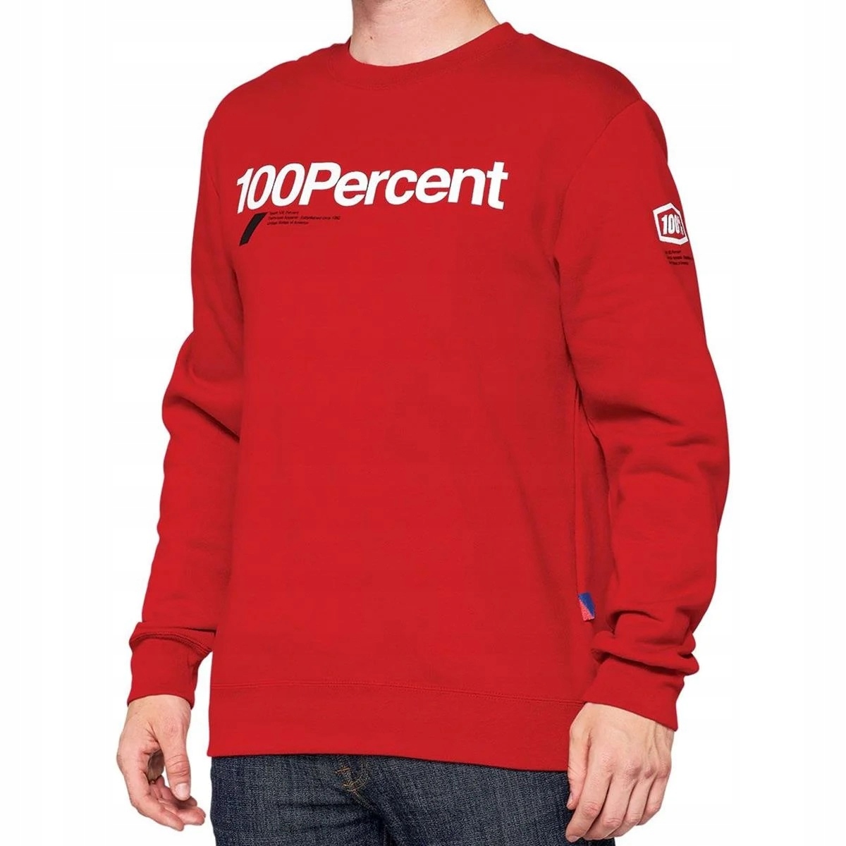 Bluza Rowerowa 100% Manifesto Crewneck Red S %%%