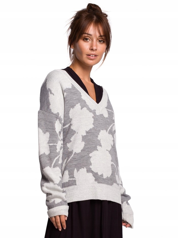 

Eu S/m BK056 Sweter w kwiaty - model 1 Eu S/m