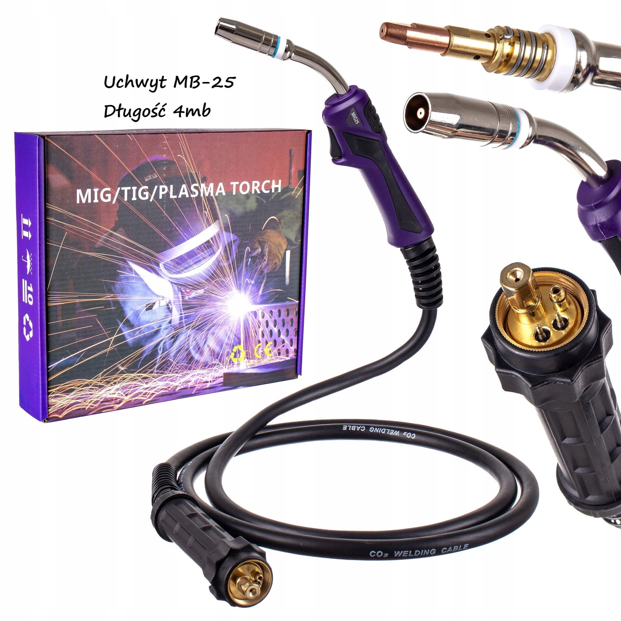 Uchwyt spawalniczy MB25 4m Mig Mag Euro przegub 230A