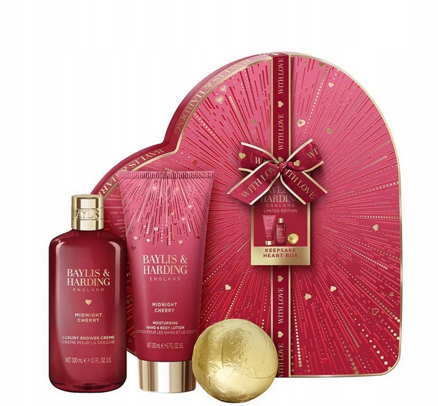 Baylis & Harding Midnight Cherry Zestaw Prezentowy w Pudełku Serce