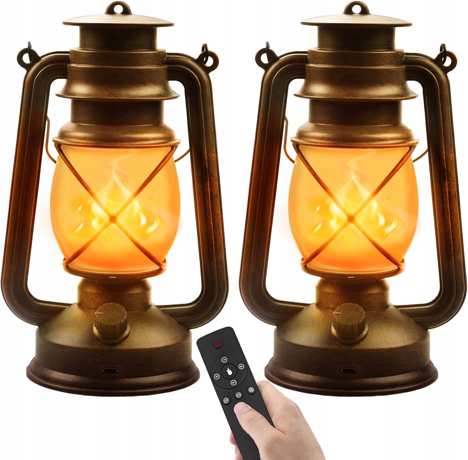 2 x Led svítilny ve stylu vintage pro venkovní použití, Usb, 4 režimy, dálkové ovládání