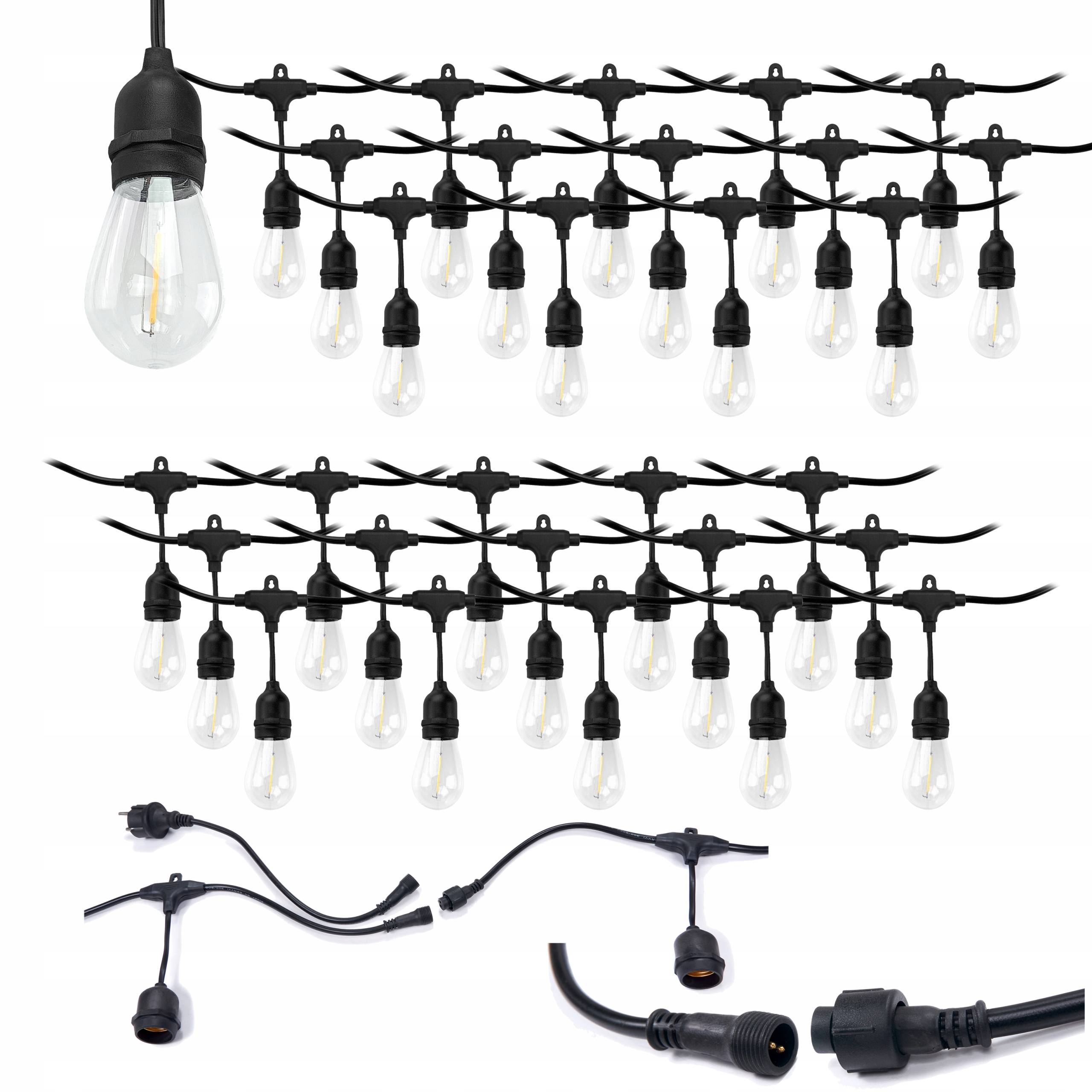 Venkovní Světelná Zahradní Girlanda 15 M 30XE27 Led 1W