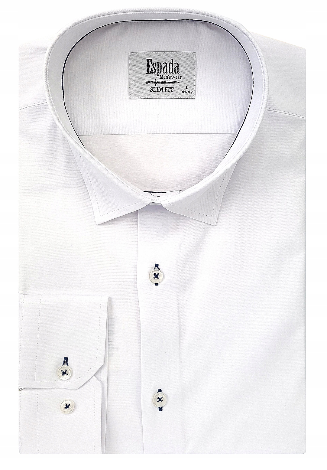 

Biała Koszula Męska Slim Fit Do Garnituru Elastan