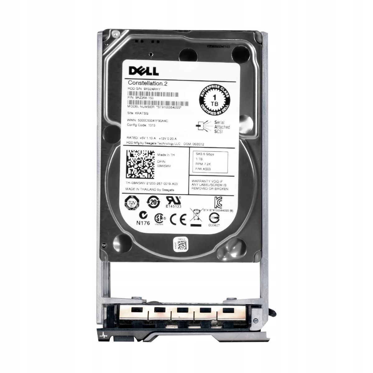 Dell 1TB 09W5WV 7.2K 64MB SAS-2 2.5'' ST91000640SS