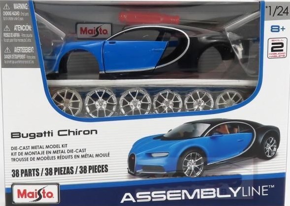 Bugatti Chiron blue 1:24 model pro skládání Maisto