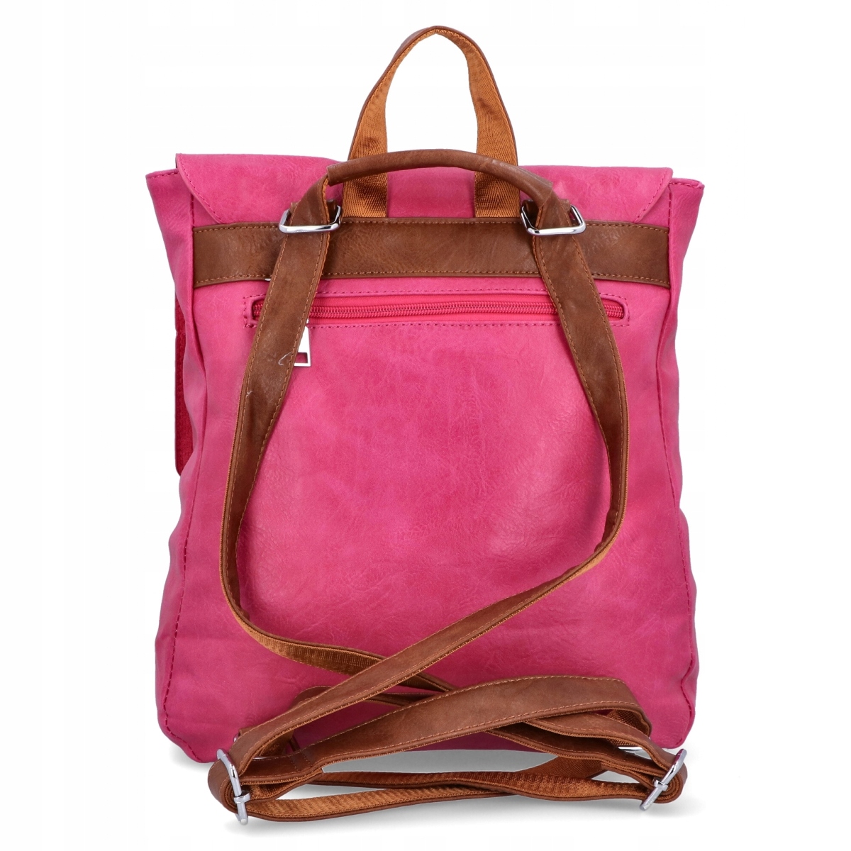 Plecak Damski Vintage XL Herisson 1652H453 Fuksjowy Marka HERISSON