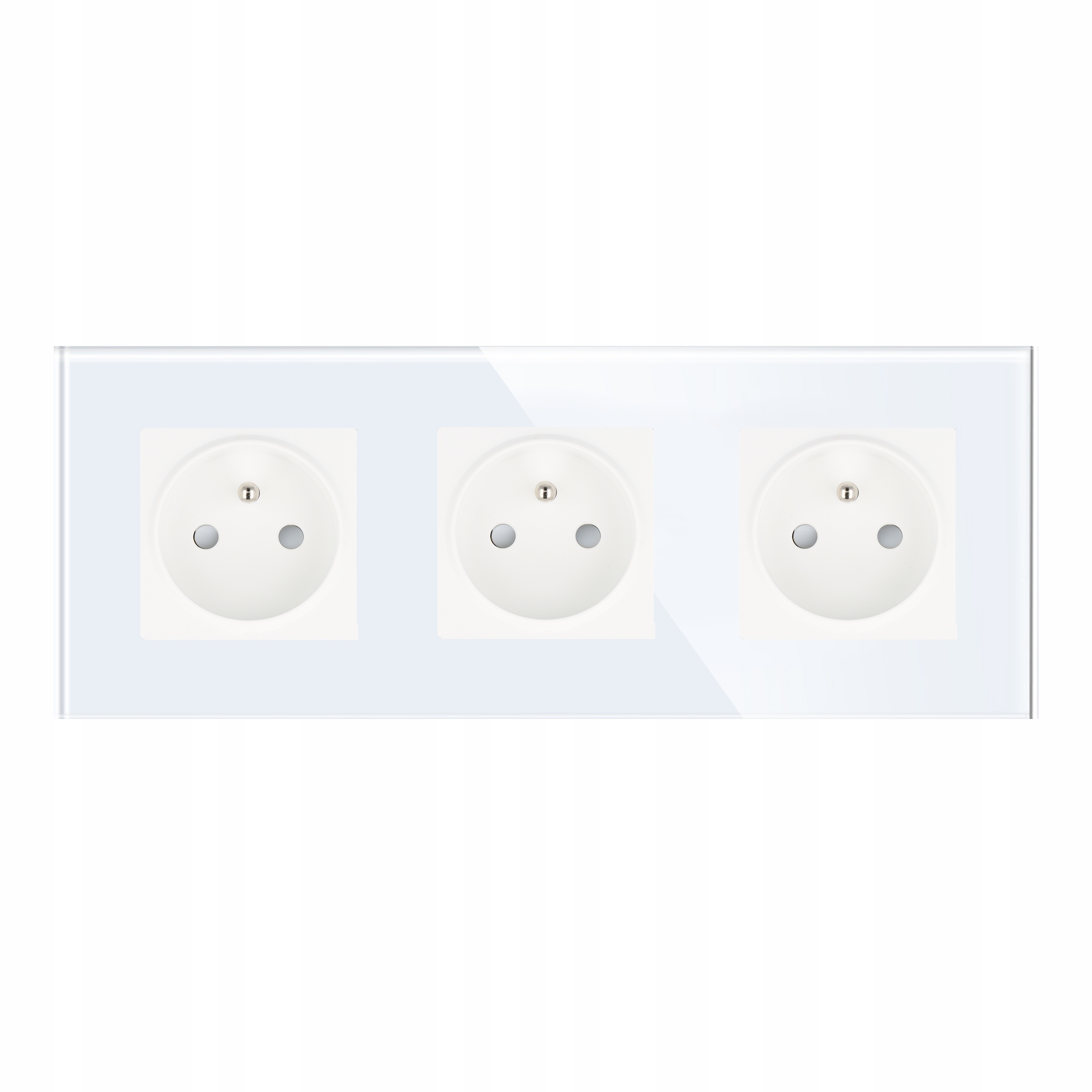 Zásuvka Skleněná Zásuvka S Kolíkem Trojitý Bílý Skleněný Kontakt 230 V 3F