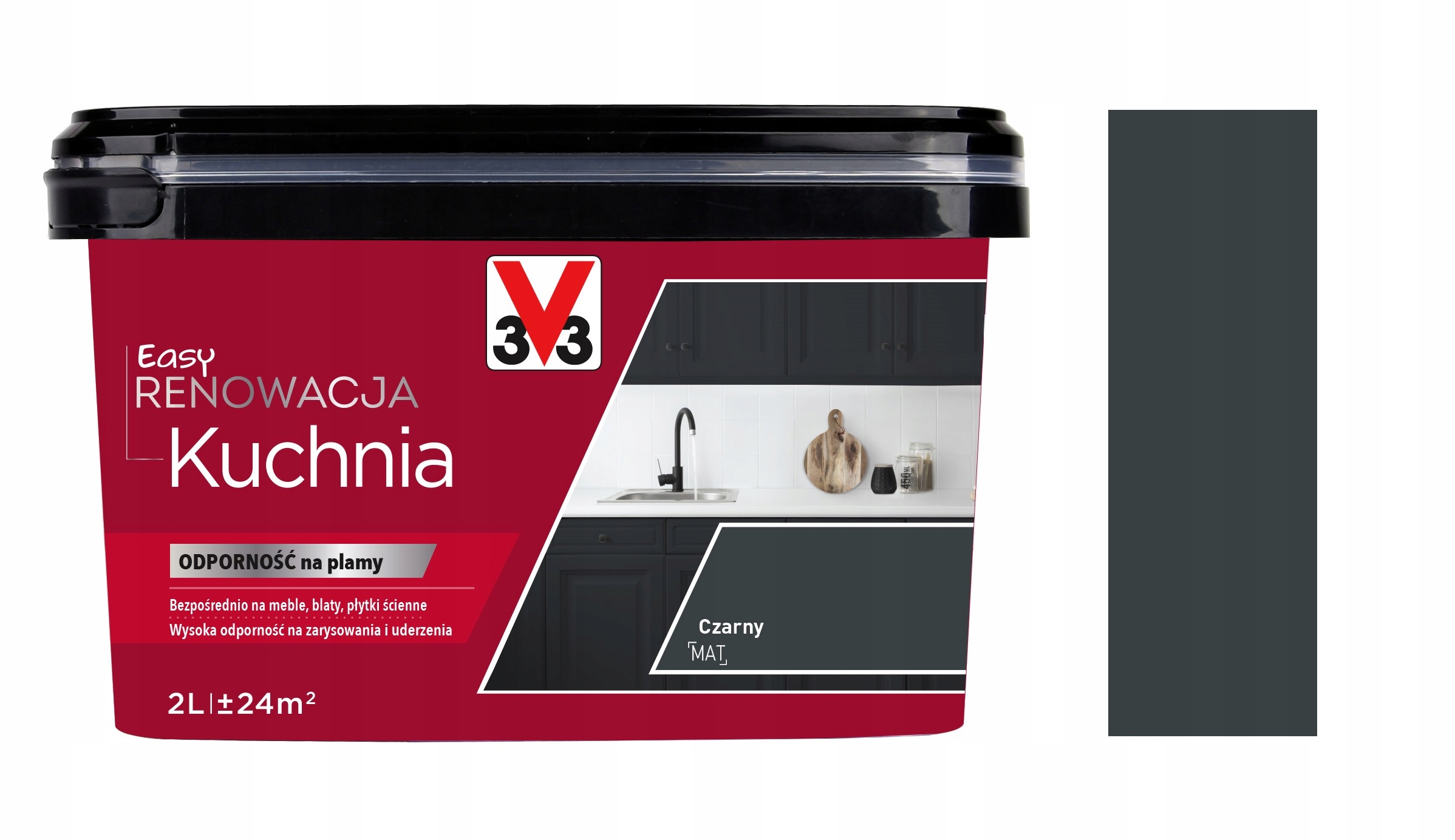 Farba V33 Easy Renowacja Kuchnia Czarny Mat 2L