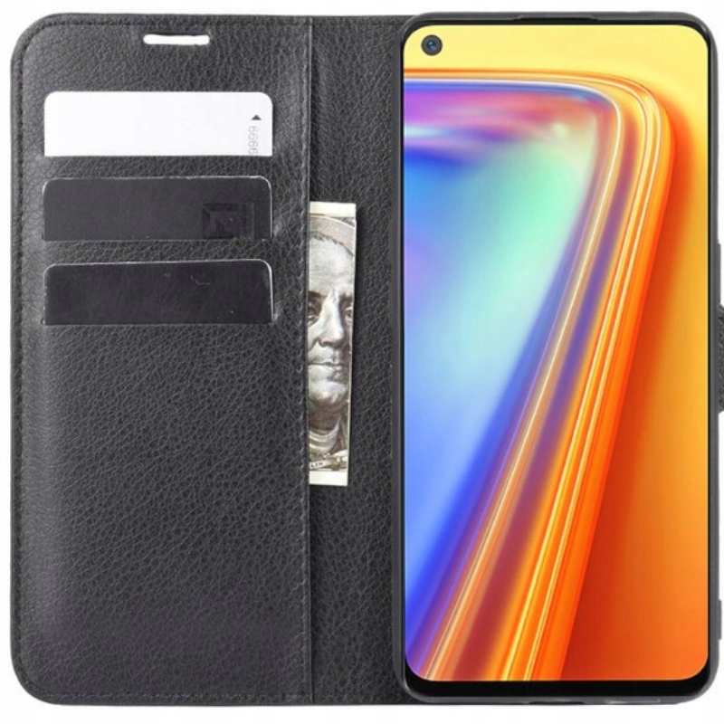 

Etui Z Klapką Portfel Litchi Do Realme 7