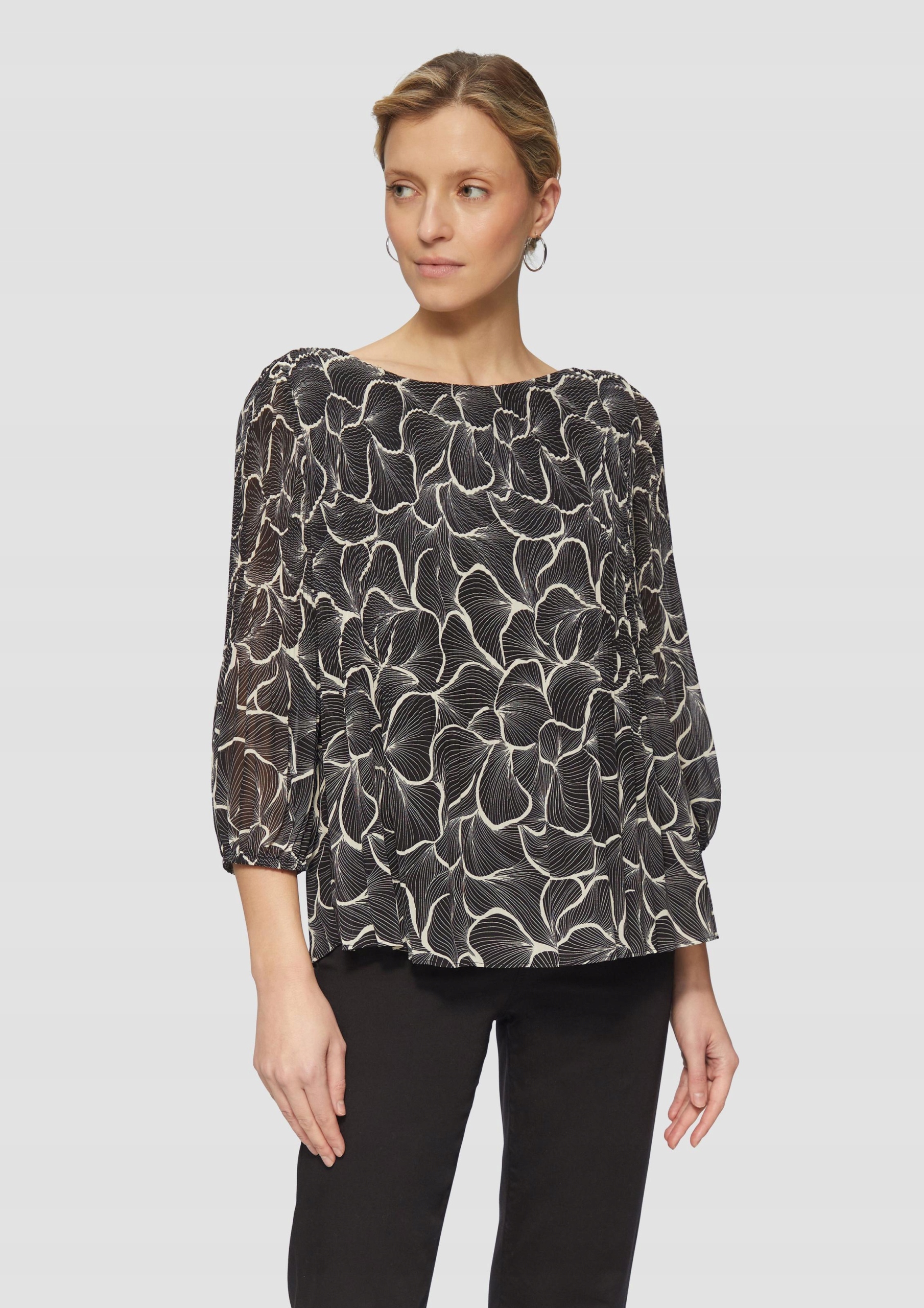 S.oliver Dámská Halenka S Černým Rukávem 3/4 48 6FA