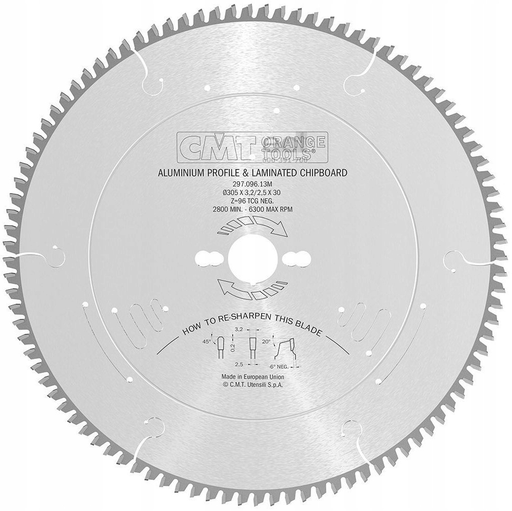 Cmt 297.096.13M Tarcza Do Aluminium 305 mm 96 zęb.