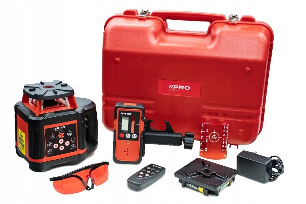 Pro Laser Rotacyjny LR-500XY (czerw.) Walizka Detektor 3-01-06-L1-098