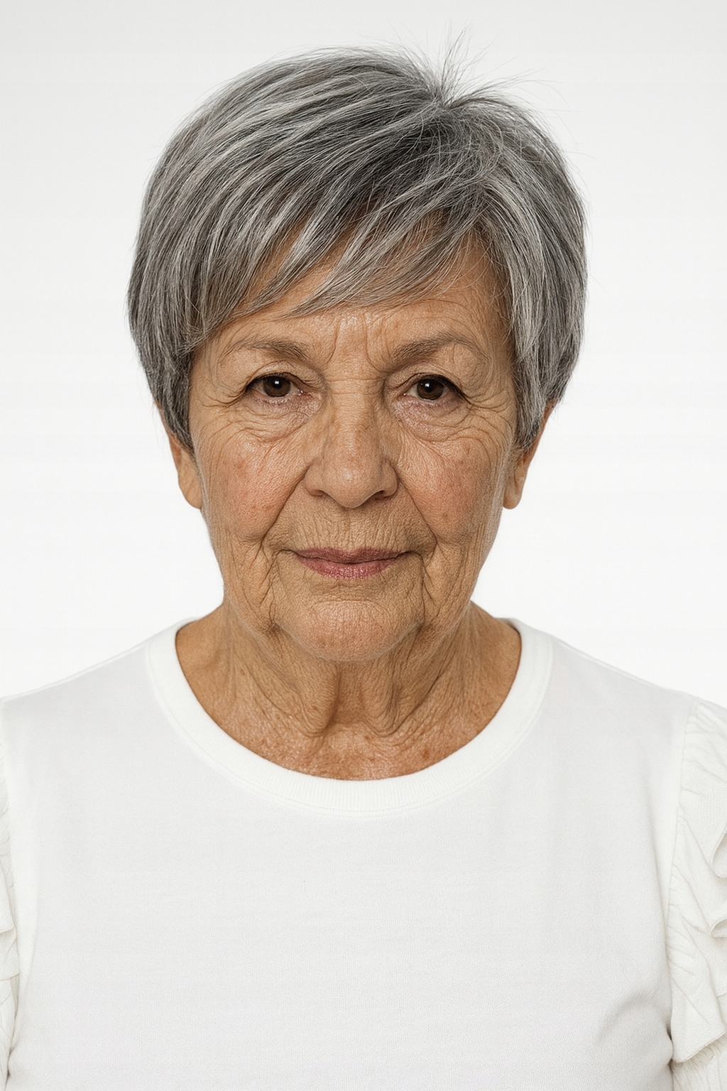 Krátká paruka Lizzy Gisela Mayer – sol a pepř – Nesessaja wigs