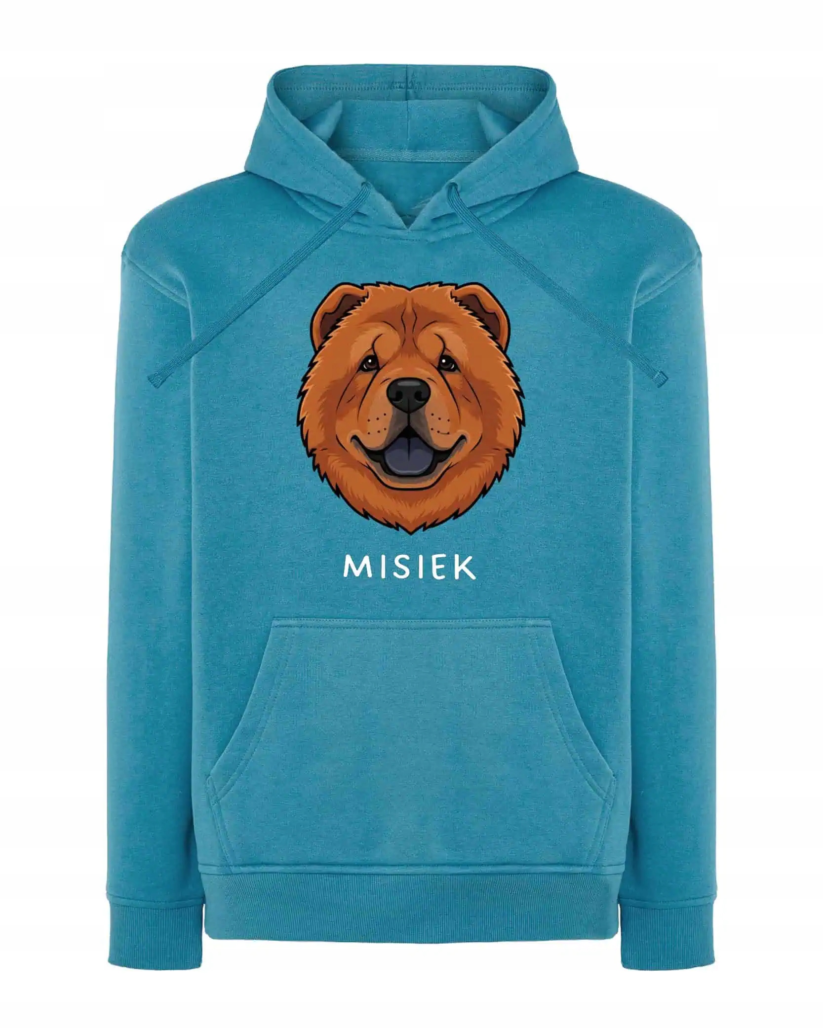 Mikina s kapucí Chow Chow Personalizovaná Pupil Pes Světle modrá M