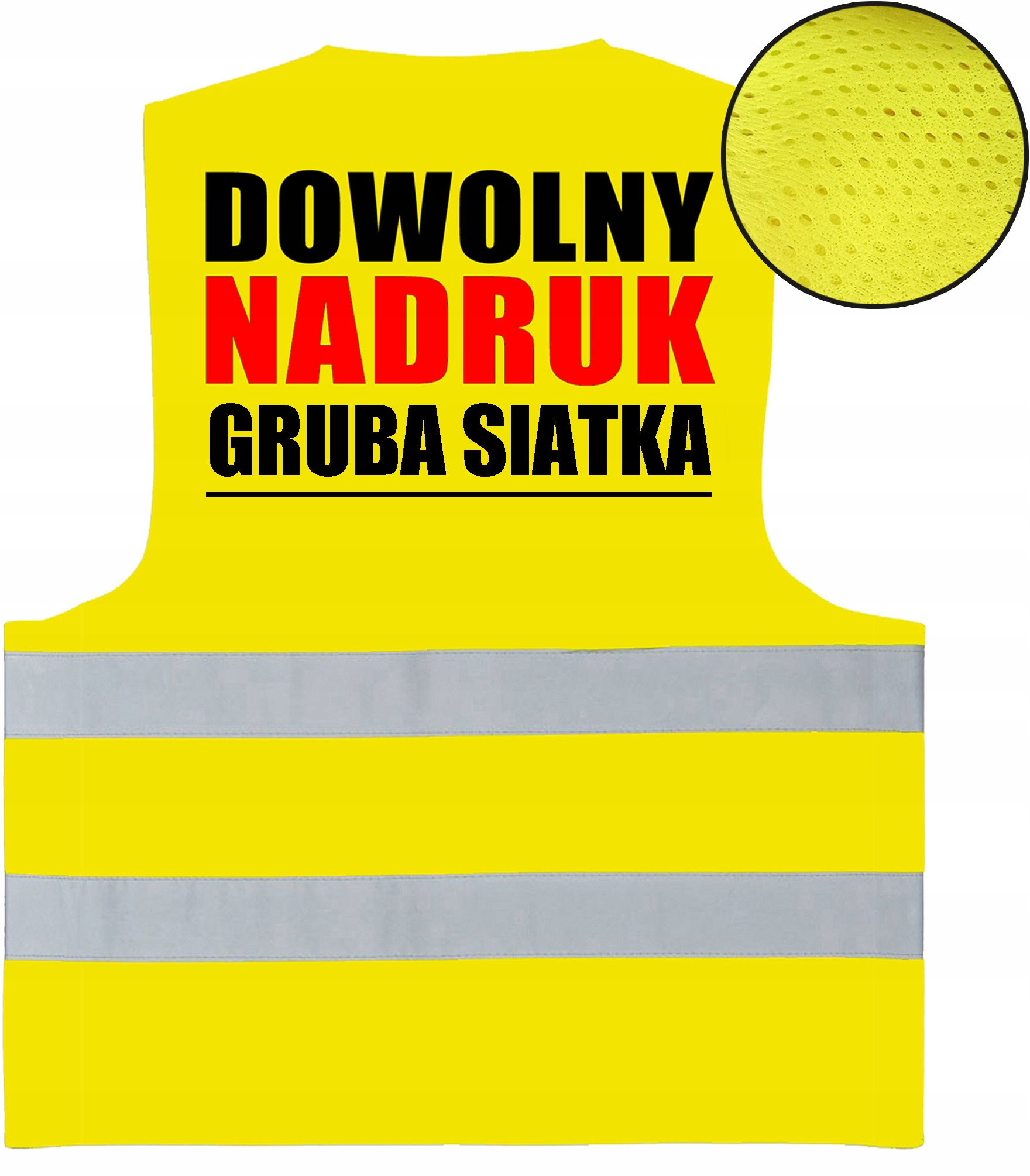 

Kamizelka Odblaskowa Z Nadrukiem Gruba Siatka Mesh