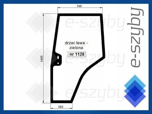 sklo Massey Mf 4200 4300 dveře levé zelené